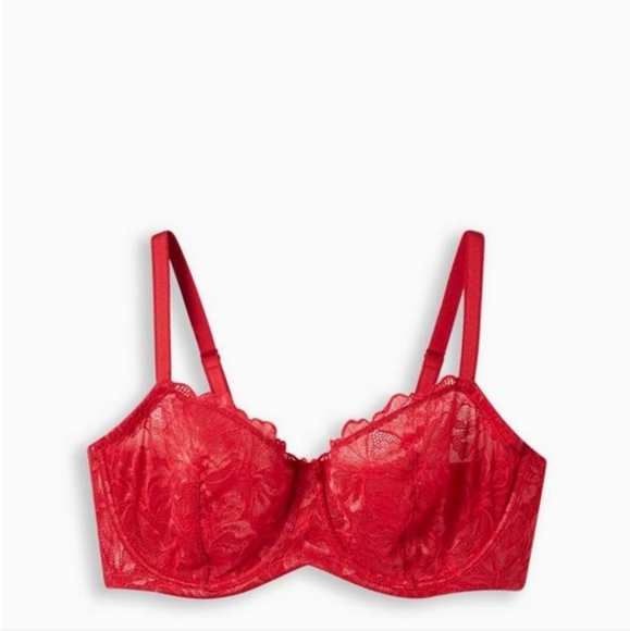 NWT red lace unlined bra from Torrid.  42dd - Picture 1 of 2